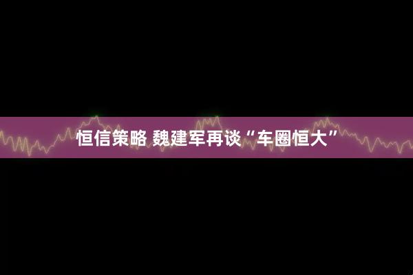 恒信策略 魏建军再谈“车圈恒大”